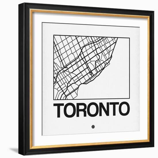 White Map of Toronto-NaxArt-Framed Art Print