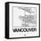 White Map of Vancouver-NaxArt-Framed Stretched Canvas