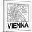 White Map of Vienna-NaxArt-Mounted Art Print