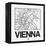 White Map of Vienna-NaxArt-Framed Stretched Canvas