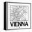 White Map of Vienna-NaxArt-Framed Stretched Canvas