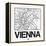 White Map of Vienna-NaxArt-Framed Stretched Canvas