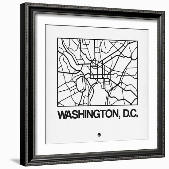 White Map of Washington, D.C.-NaxArt-Framed Art Print