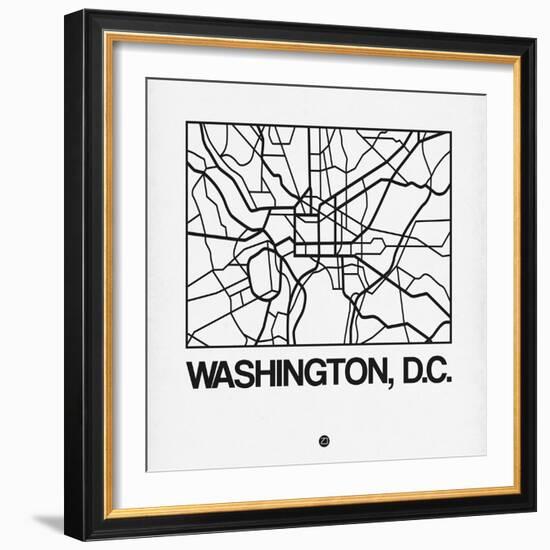 White Map of Washington, D.C.-NaxArt-Framed Art Print