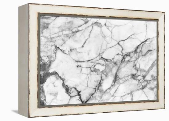 White Marble Texture, Detailed Structure of Marble in Natural Patterned for Background and Design.-noppadon sangpeam-Framed Premier Image Canvas