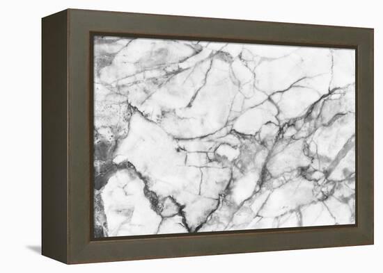 White Marble Texture, Detailed Structure of Marble in Natural Patterned for Background and Design.-noppadon sangpeam-Framed Premier Image Canvas
