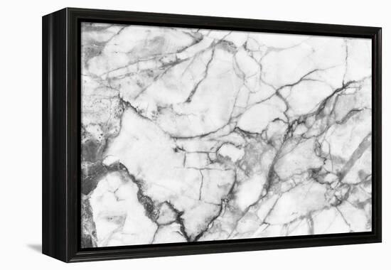 White Marble Texture, Detailed Structure of Marble in Natural Patterned for Background and Design.-noppadon sangpeam-Framed Premier Image Canvas