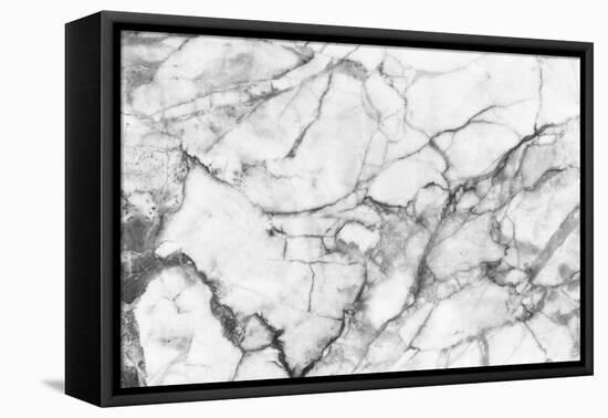 White Marble Texture, Detailed Structure of Marble in Natural Patterned for Background and Design.-noppadon sangpeam-Framed Premier Image Canvas