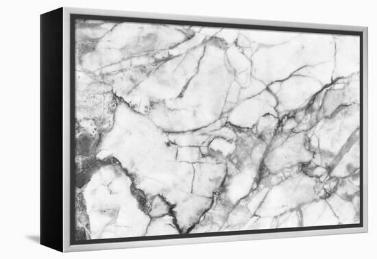 White Marble Texture, Detailed Structure of Marble in Natural Patterned for Background and Design.-noppadon sangpeam-Framed Premier Image Canvas