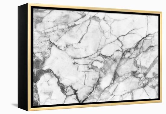 White Marble Texture, Detailed Structure of Marble in Natural Patterned for Background and Design.-noppadon sangpeam-Framed Premier Image Canvas