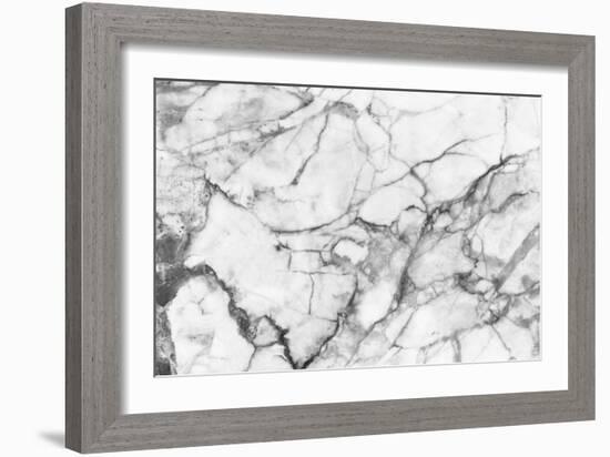 White Marble Texture, Detailed Structure of Marble in Natural Patterned for Background and Design.-noppadon sangpeam-Framed Photographic Print