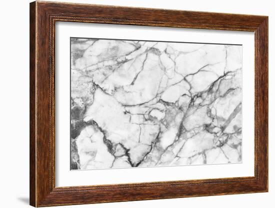 White Marble Texture, Detailed Structure of Marble in Natural Patterned for Background and Design.-noppadon sangpeam-Framed Photographic Print