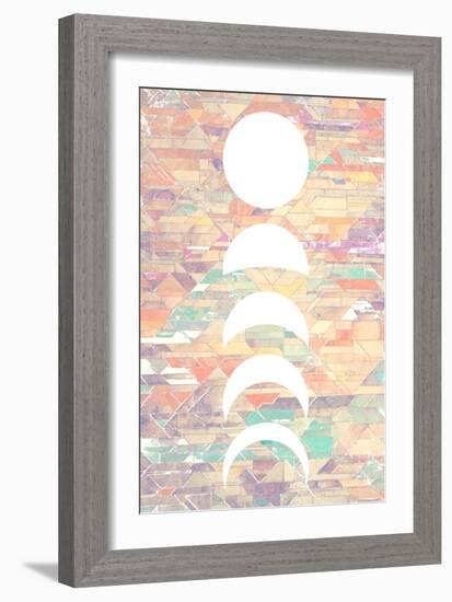 White Moon Phases-null-Framed Art Print