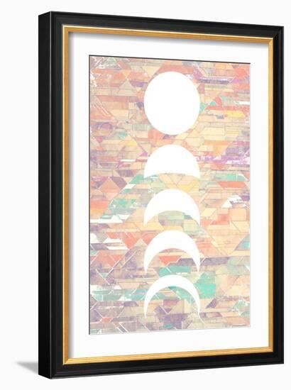 White Moon Phases-null-Framed Art Print