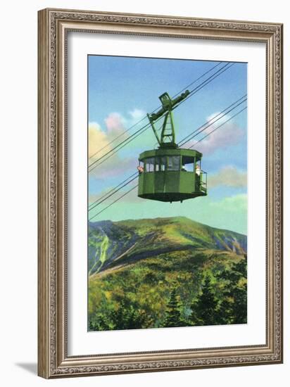 White Mountains, New Hampshire - View of the Cannon Mt Tram Ascending-Lantern Press-Framed Art Print