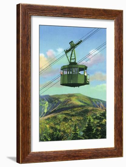 White Mountains, New Hampshire - View of the Cannon Mt Tram Ascending-Lantern Press-Framed Art Print