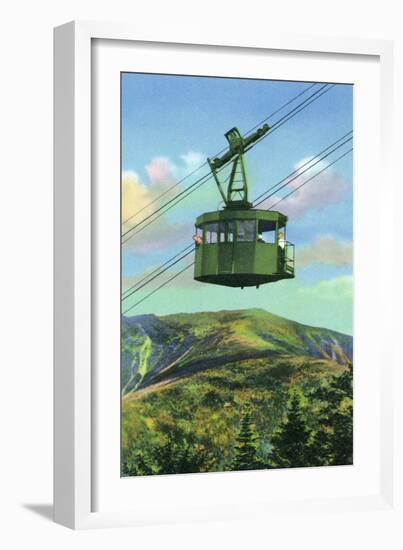 White Mountains, New Hampshire - View of the Cannon Mt Tram Ascending-Lantern Press-Framed Art Print