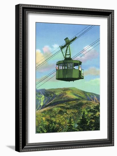 White Mountains, New Hampshire - View of the Cannon Mt Tram Ascending-Lantern Press-Framed Art Print