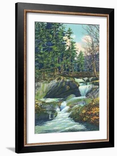 White Mountains, New Hampshire, View of the Franconia Notch Basin-Lantern Press-Framed Art Print