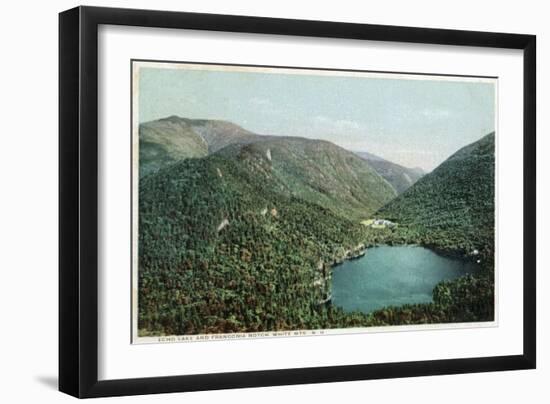 White Mts., New Hampshire, Aerial View of Echo Lake and Franconia Notch-Lantern Press-Framed Art Print