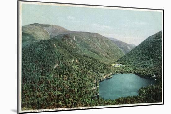 White Mts., New Hampshire, Aerial View of Echo Lake and Franconia Notch-Lantern Press-Mounted Art Print