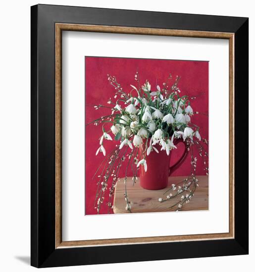 White on Red-null-Framed Art Print