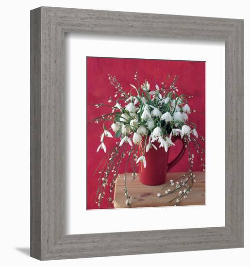 White on Red-null-Framed Art Print