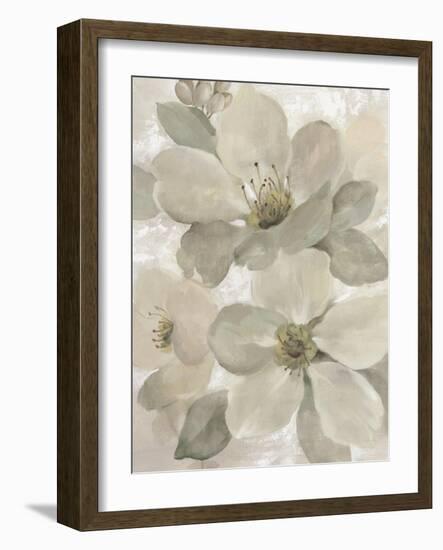 White On White Floral I Crop Neutral-Silvia Vassileva-Framed Art Print