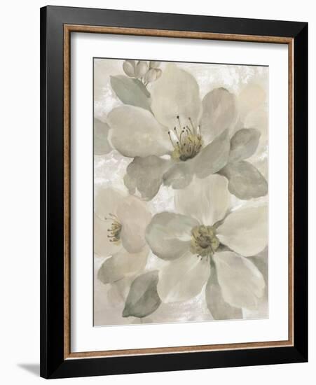 White On White Floral I Crop Neutral-Silvia Vassileva-Framed Art Print