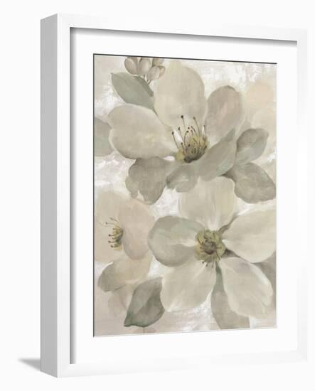 White On White Floral I Crop Neutral-Silvia Vassileva-Framed Art Print