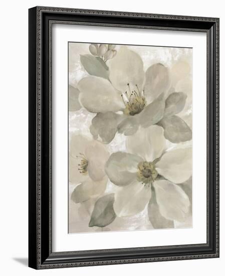 White On White Floral I Crop Neutral-Silvia Vassileva-Framed Art Print