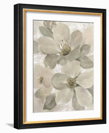 White On White Floral I Crop Neutral-Silvia Vassileva-Framed Art Print