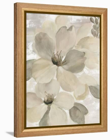 White On White Floral II Crop Neutral-Silvia Vassileva-Framed Stretched Canvas