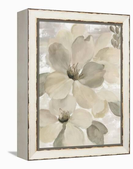 White On White Floral II Crop Neutral-Silvia Vassileva-Framed Stretched Canvas