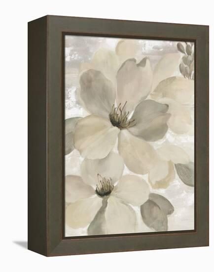 White On White Floral II Crop Neutral-Silvia Vassileva-Framed Stretched Canvas