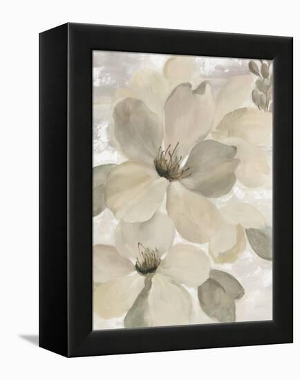 White On White Floral II Crop Neutral-Silvia Vassileva-Framed Stretched Canvas