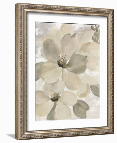 White On White Floral II Crop Neutral-Silvia Vassileva-Framed Art Print