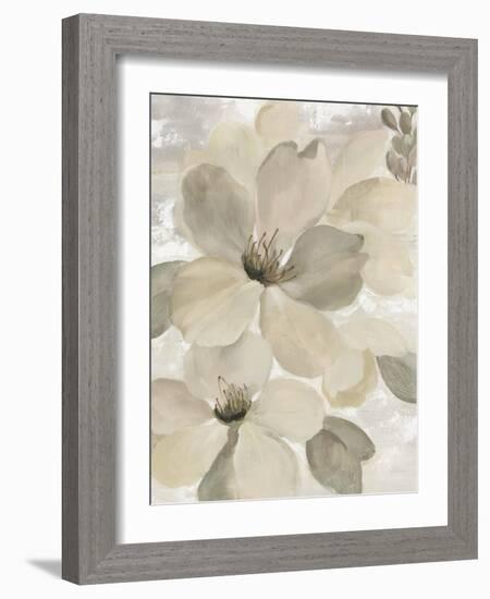 White On White Floral II Crop Neutral-Silvia Vassileva-Framed Art Print