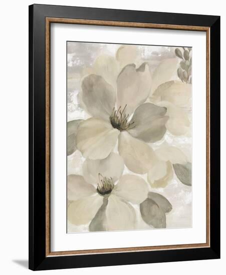 White On White Floral II Crop Neutral-Silvia Vassileva-Framed Art Print