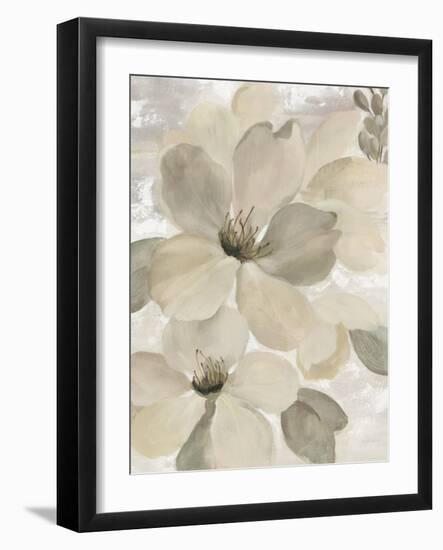 White On White Floral II Crop Neutral-Silvia Vassileva-Framed Art Print