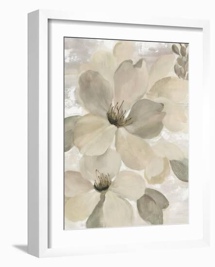 White On White Floral II Crop Neutral-Silvia Vassileva-Framed Art Print