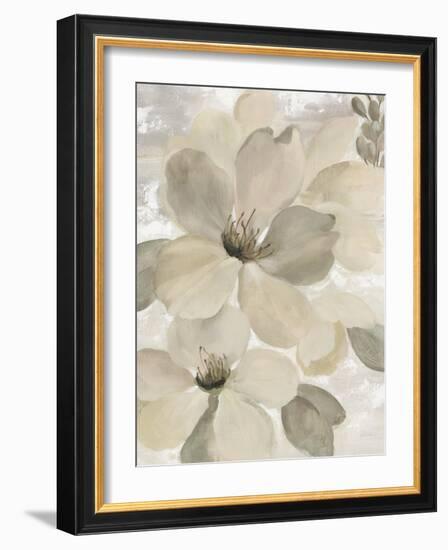 White On White Floral II Crop Neutral-Silvia Vassileva-Framed Art Print