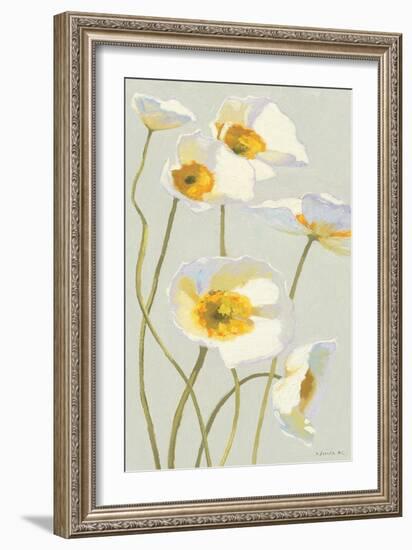 White on White Poppies Panel I-Shirley Novak-Framed Premium Giclee Print