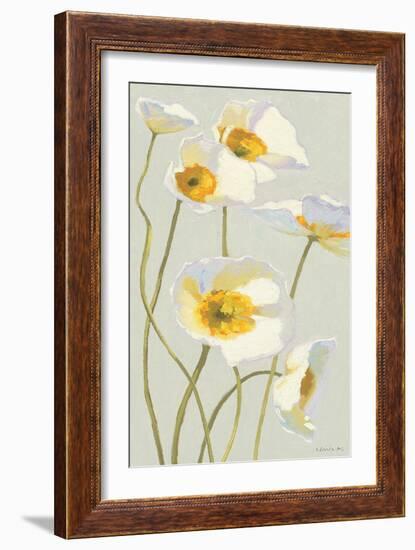 White on White Poppies Panel I-Shirley Novak-Framed Art Print