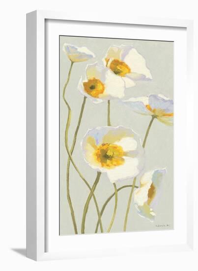 White on White Poppies Panel I-Shirley Novak-Framed Art Print