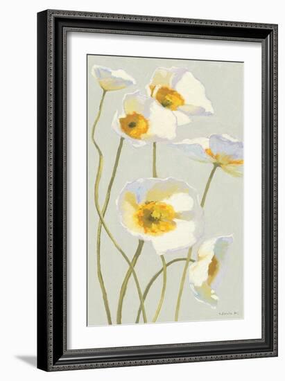 White on White Poppies Panel I-Shirley Novak-Framed Art Print