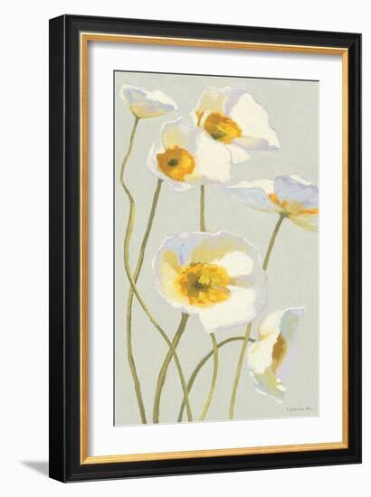 White on White Poppies Panel I-Shirley Novak-Framed Art Print