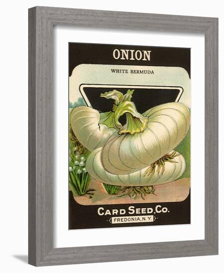 White Onion Seed Packet-null-Framed Giclee Print