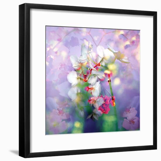 White Orchids in a Vase with Dreamy Texture-Alaya Gadeh-Framed Photographic Print