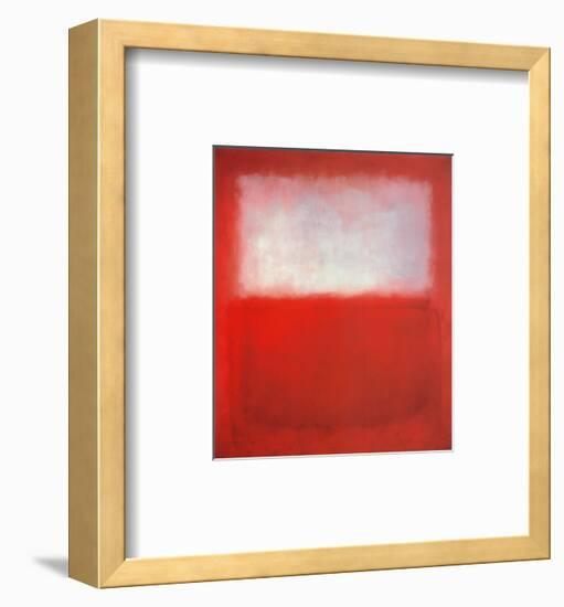 White over Red-Mark Rothko-Framed Art Print